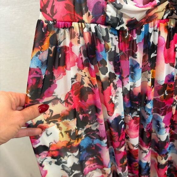 Ladies Torrid Floral Chiffon Maxi‎ Dress Fully Lined Torrid Size 1 Regular 1X - Picture 9 of 13